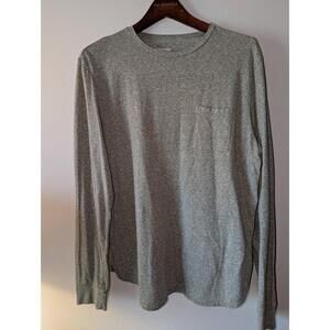 Mossimo Shirt Mens Size Large Green Long Sleeve Tshirt Crew Neck Chest Pocket